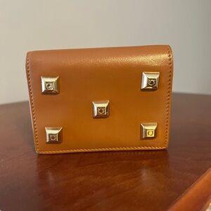 Salvatore Ferragamo Tan Wallet with Gold Accents